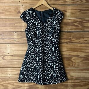 Zara Black and White Floral Mini Dress